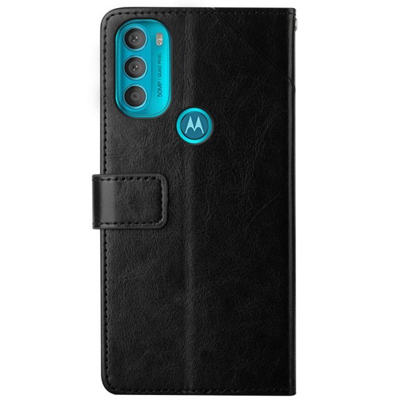 δερματινη θηκη Moto G71 5G Δερμάτινο Στυλ Geo Y Design